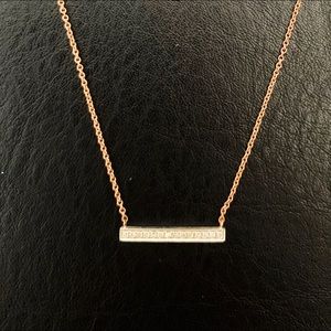 Diamond bar rose gold necklace
